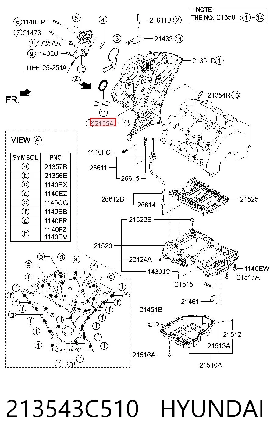 213543C510 Hyundai/Kia Vedante esquerdo de tampa dianteira de motor