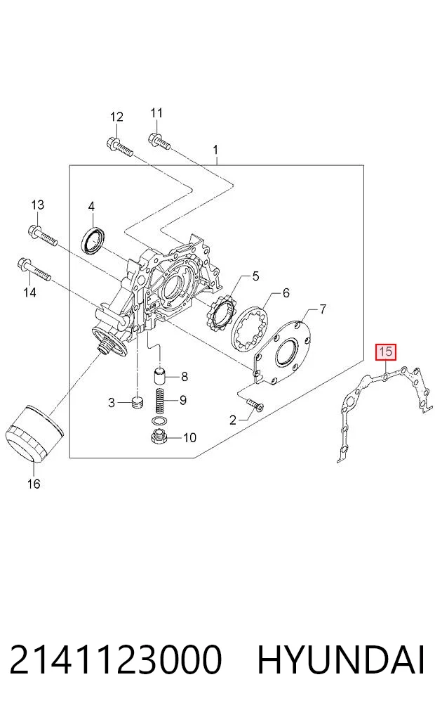 2141123000 Hyundai/Kia Vedante de bomba de óleo