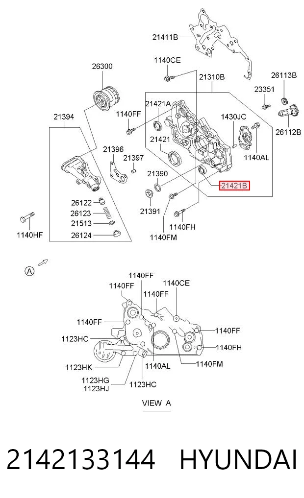2142133144 Hyundai/Kia Bucim de bomba de óleo da Caixa Automática de Mudança
