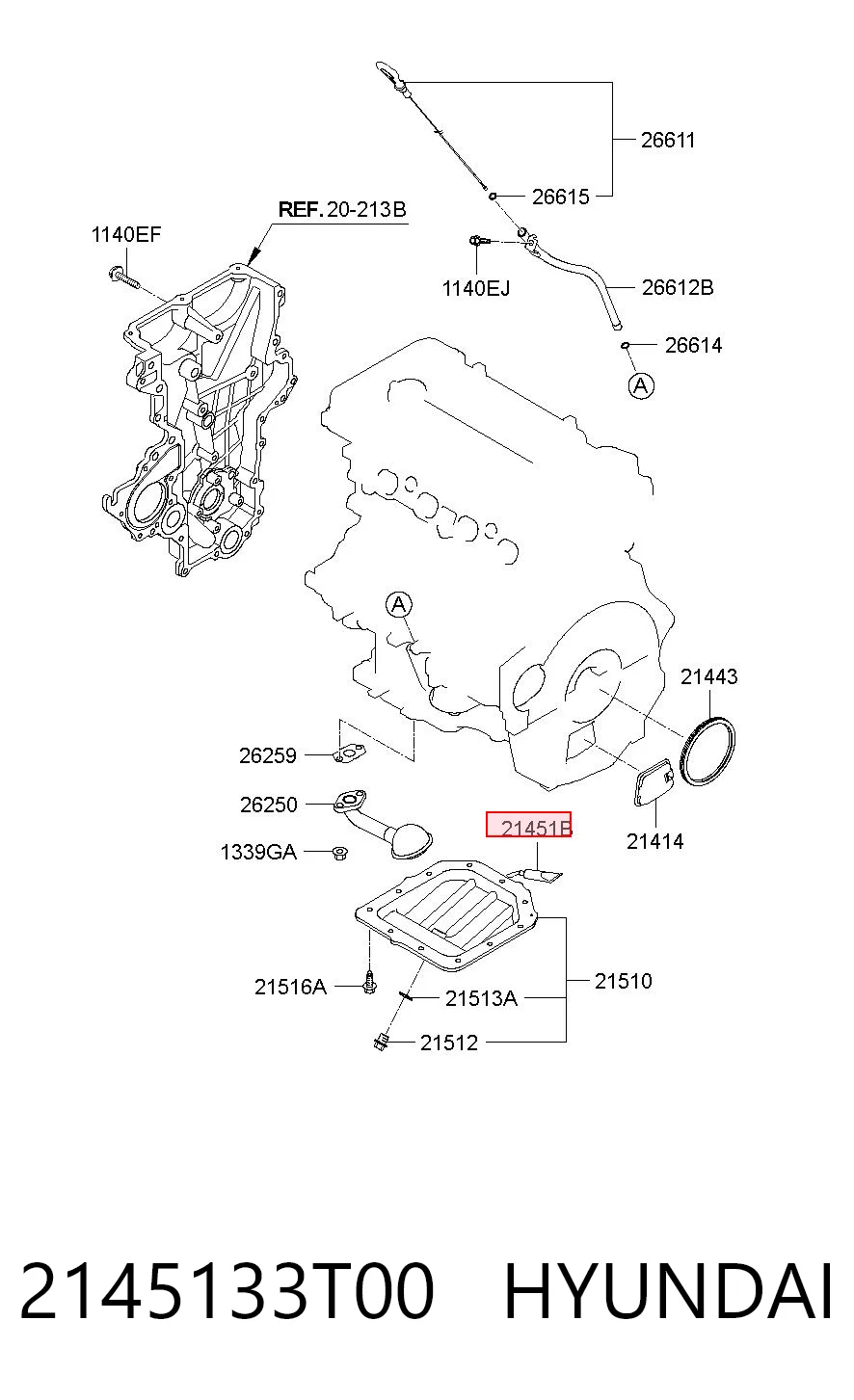 2145133T00 Hyundai/Kia Selante de silicone