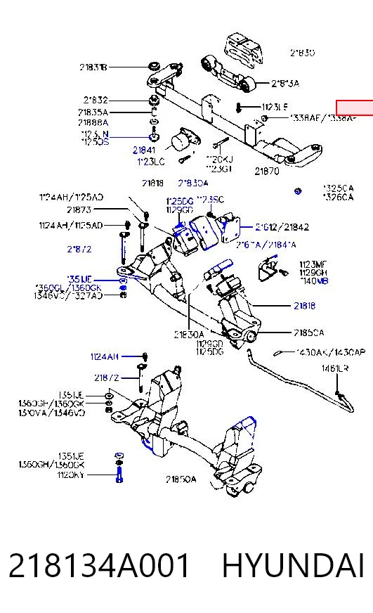 Coxim (suporte) traseiro de motor Hyundai H-1 STAREX Starex 