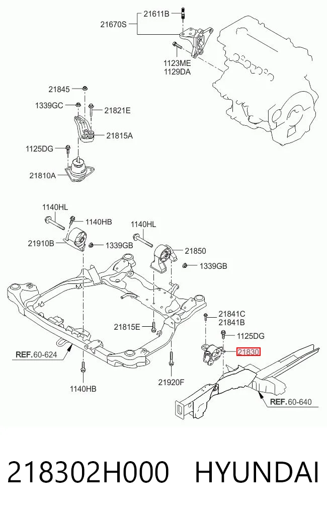 CZKH13 CTR Coxim (suporte) esquerdo de motor