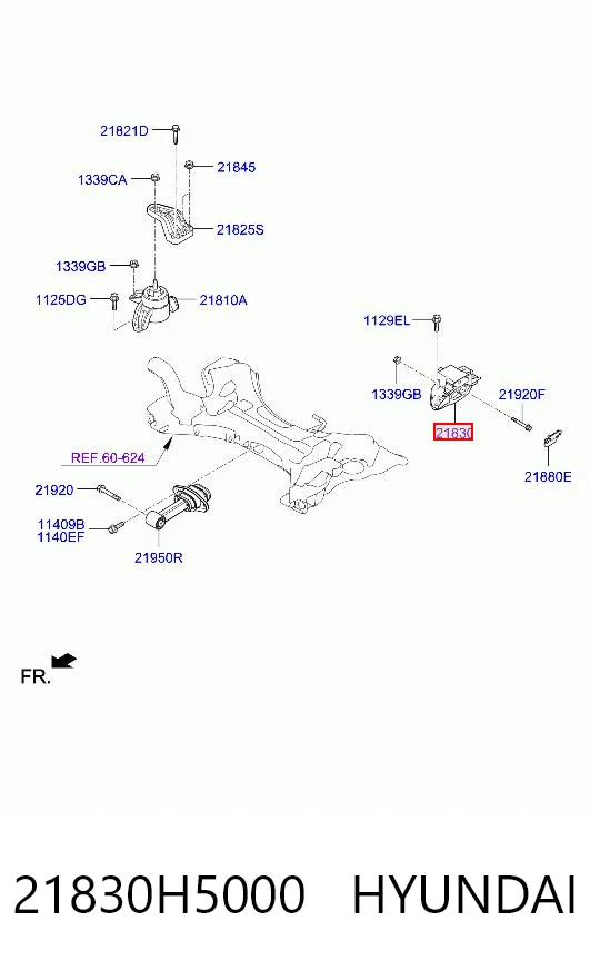 Coxim (suporte) traseiro de motor Hyundai Accent V HC