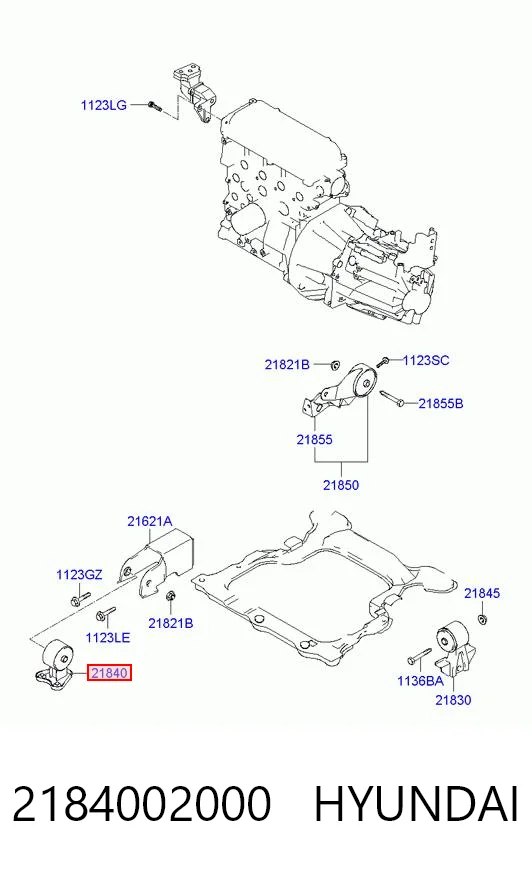 2184002000 Hyundai/Kia Coxim (suporte) dianteiro de motor