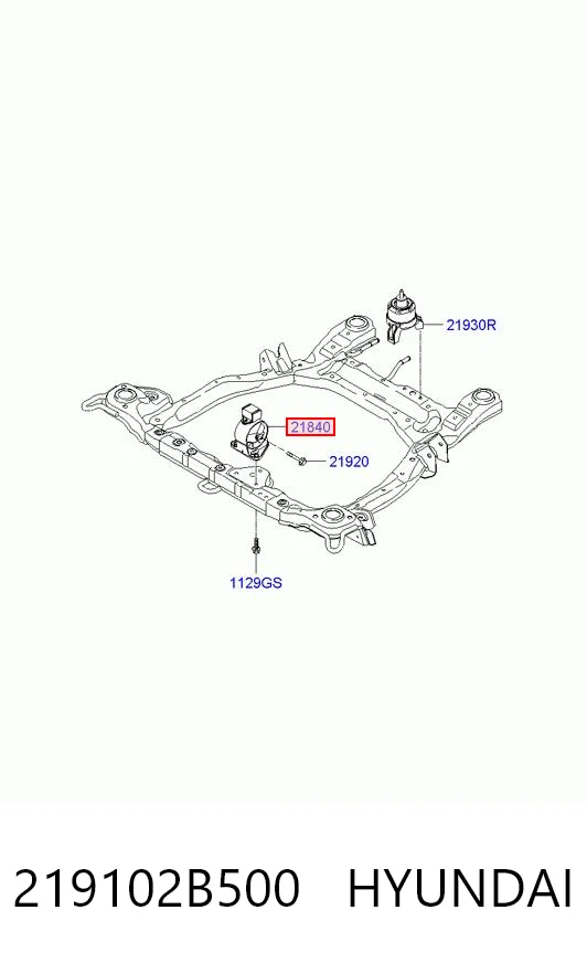 219102B500 Hyundai/Kia Coxim (suporte) dianteiro de motor