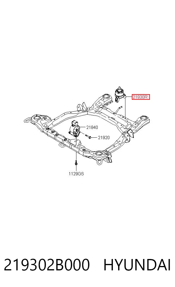 219302B000 Hyundai/Kia Coxim (suporte) traseiro de motor