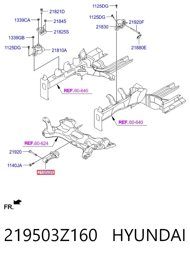 Coxim (suporte) dianteiro de motor para Hyundai I40 I VF
