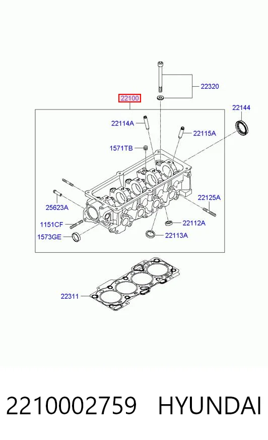 Cabeça de motor (CBC) para Hyundai I10  PA