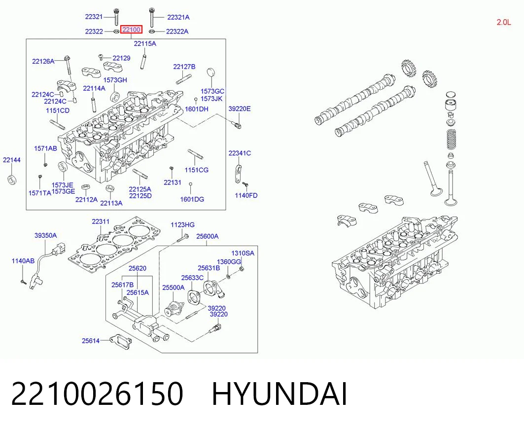 Cabeça de motor (CBC) para Hyundai Coupe II GK