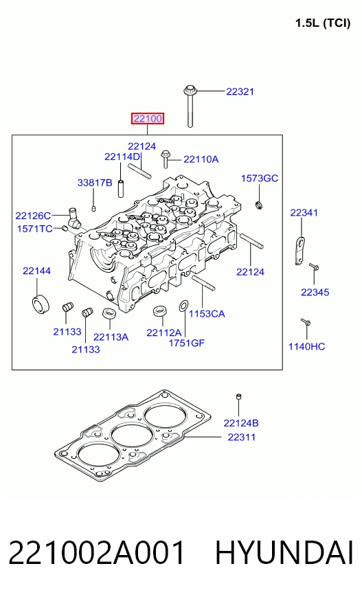  Cabeça de motor (CBC) KIA Rio II hatchback (JB) (2005 - 2011) II