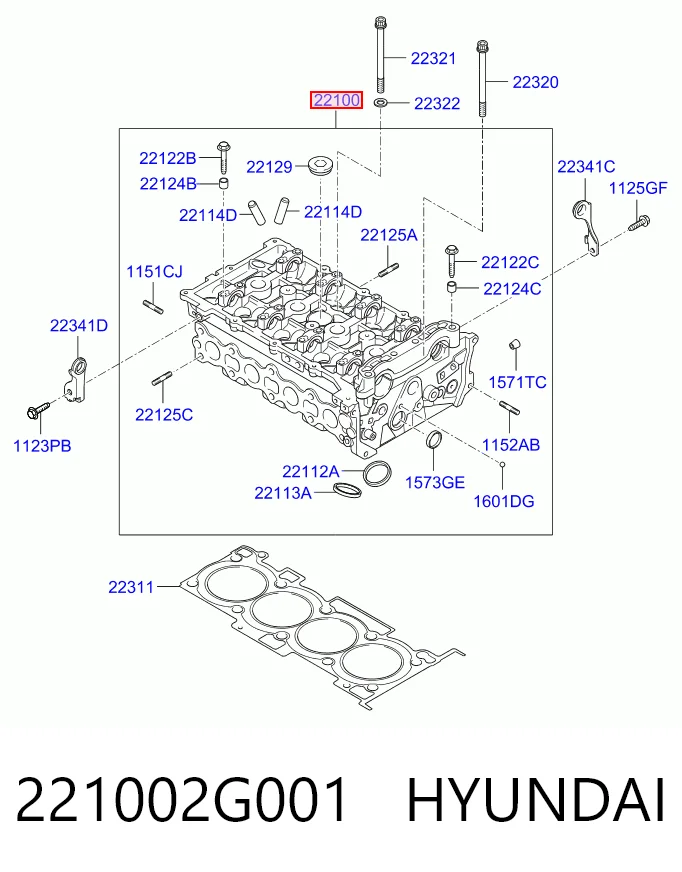 Cabeça de motor (CBC) para Hyundai Sonata VI YF
