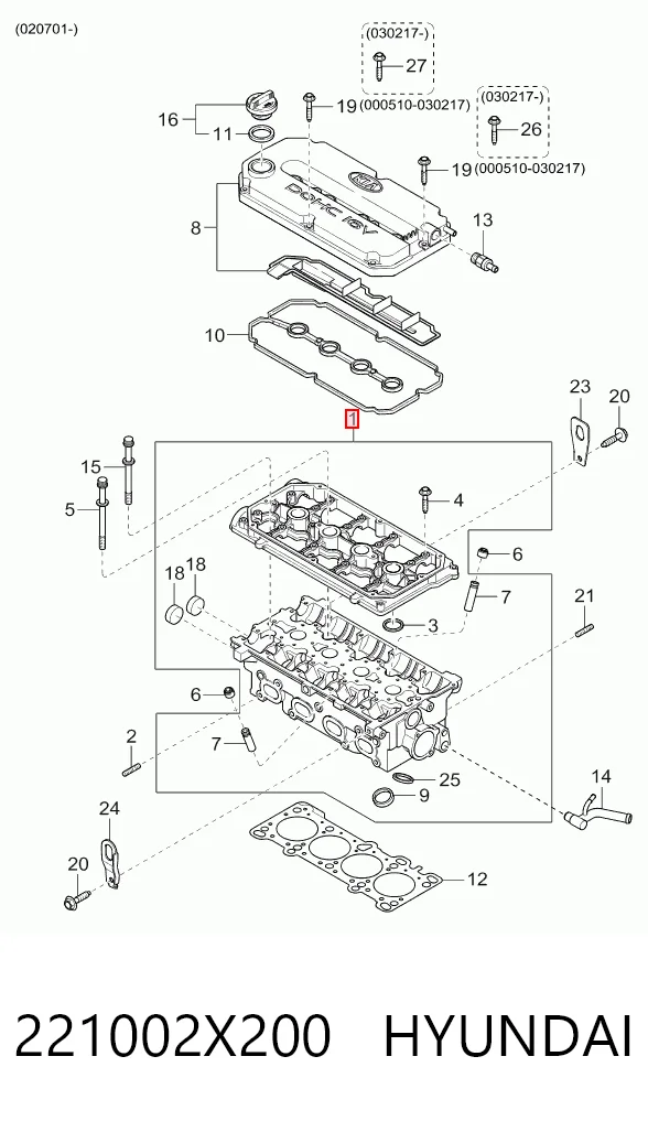 Cabeça de motor (CBC) para KIA Rio DC