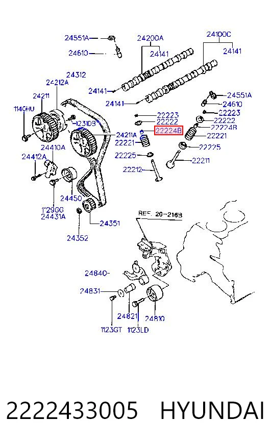 2222433005 Hyundai/Kia Vedação de válvula (de óleo) de escape