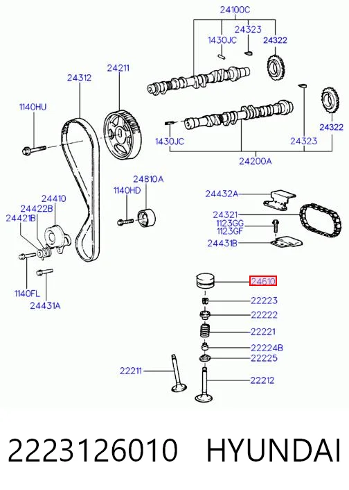 Compensador hidrâulico (empurrador hidrâulico), empurrador de válvulas para KIA Rio 