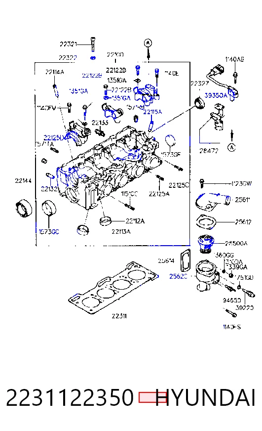  Vedante de cabeça de motor (CBC) Hyundai Accent I hatchback (1994 - 2002) I