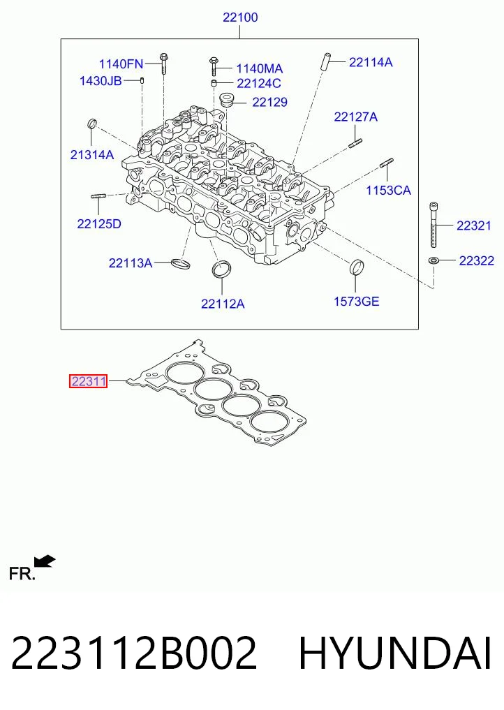 223112B002 Hyundai/Kia Vedante de cabeça de motor (CBC)