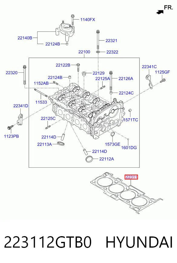 223112GTB0 Hyundai/Kia Vedante de cabeça de motor (CBC)