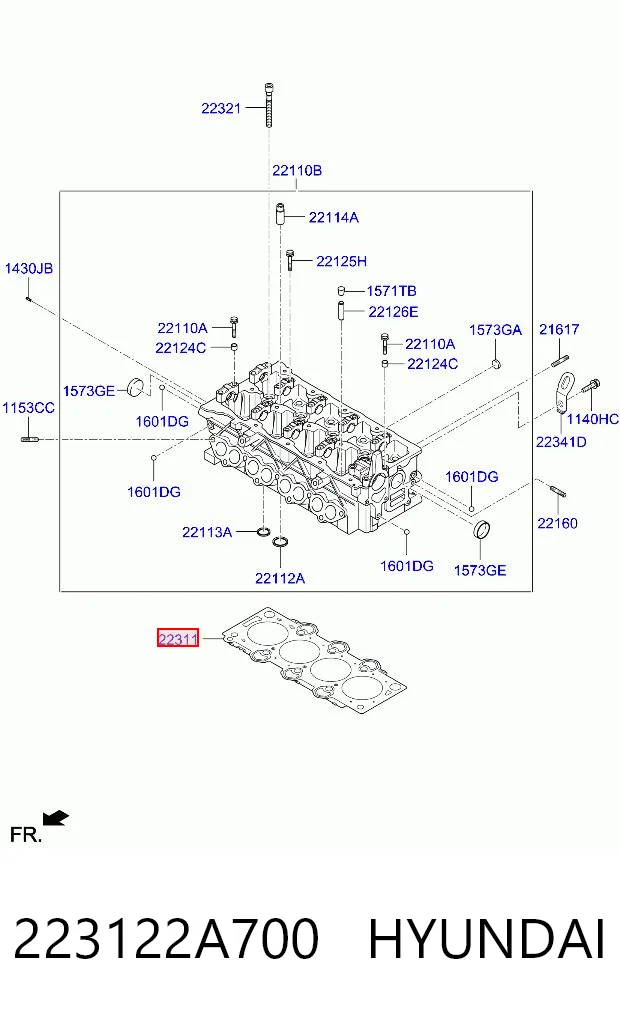 Vedante de cabeça de motor (CBC) para Hyundai I30  PD