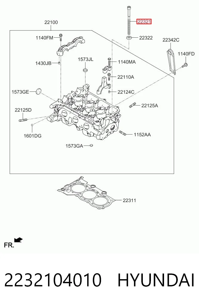 Parafuso de cabeça de motor (CBC) para Hyundai I10  PA
