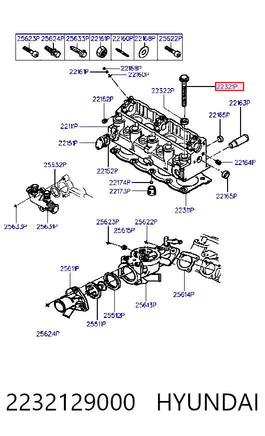 Parafuso de cabeça de motor (CBC) Citroen Jumpy I U6U
