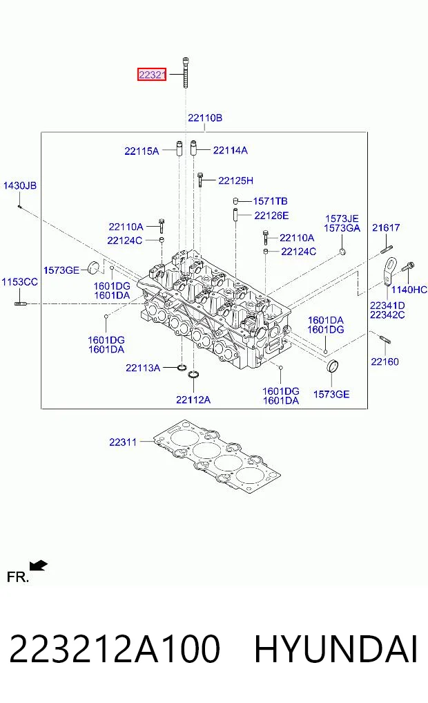 Parafuso de cabeça de motor (CBC) KIA Rio IV sedan (FB, SC) (2016 - 2026) IV