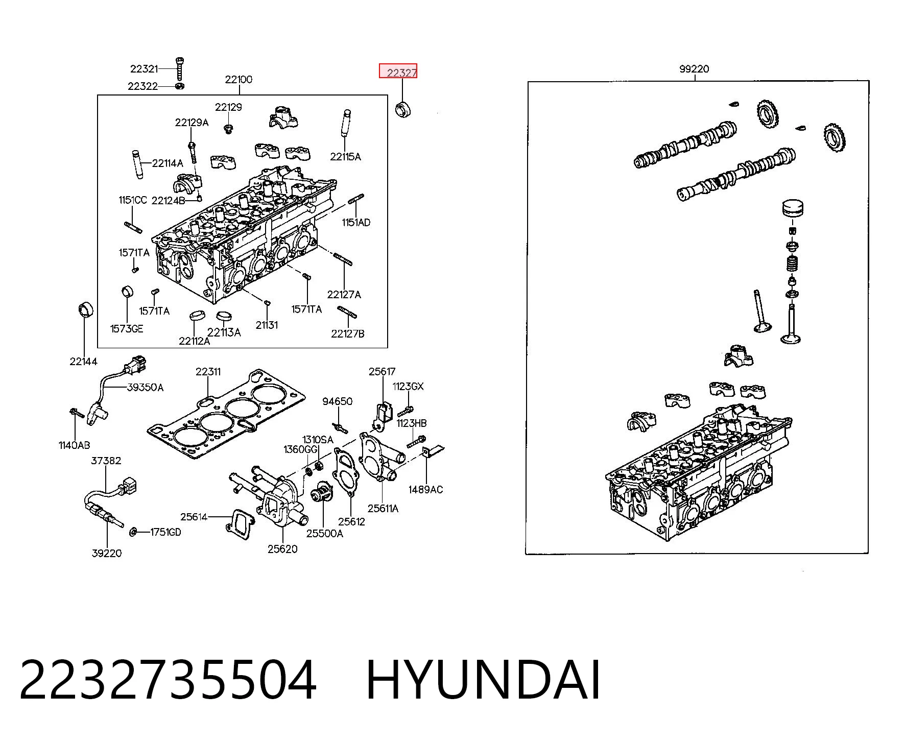 2232735504 Hyundai/Kia Tampão CBC/do bloco de cilindros