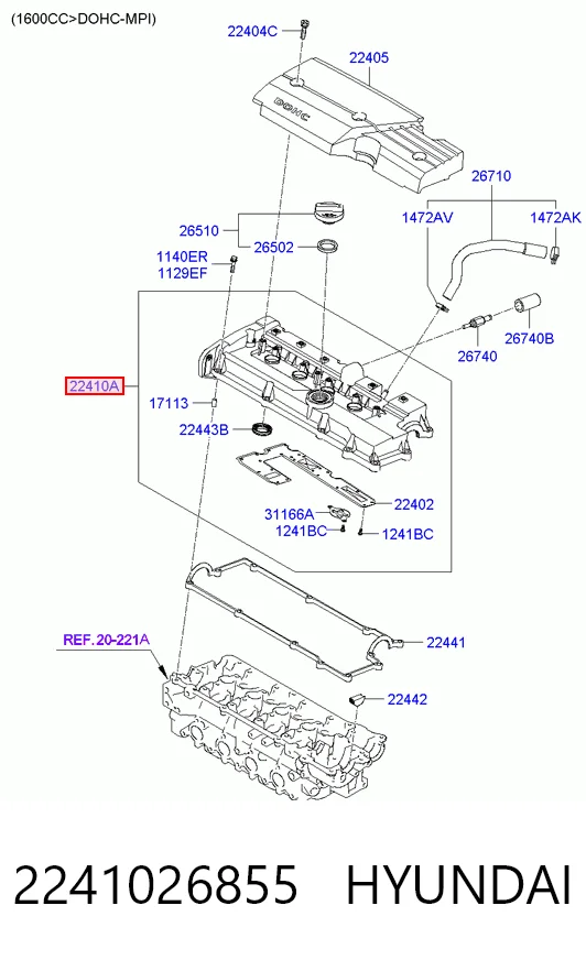Tampa de válvulas KIA Rio preço, a partir de 66,58 USD
