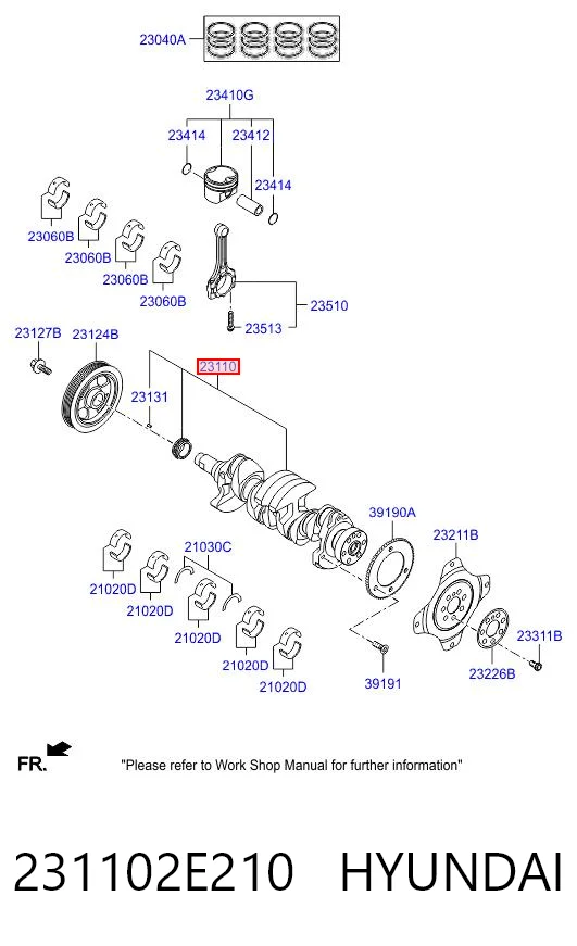 231102E210 Hyundai/Kia Cambota de motor