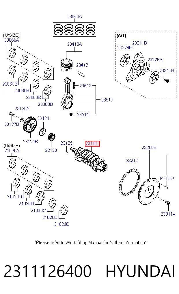 2311126400 Hyundai/Kia Cambota de motor
