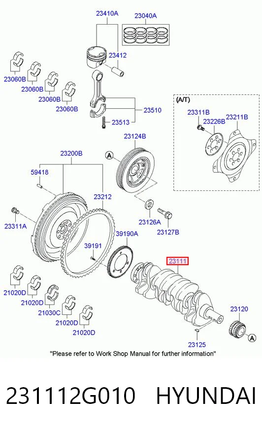 231112G010 Hyundai/Kia Cambota de motor