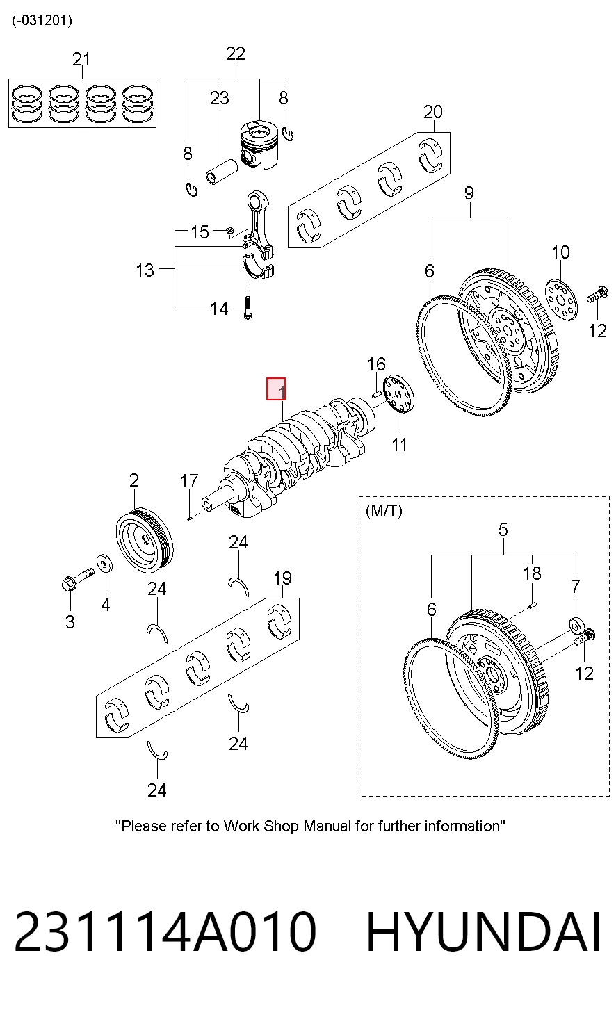231114A010 Hyundai/Kia Cambota de motor