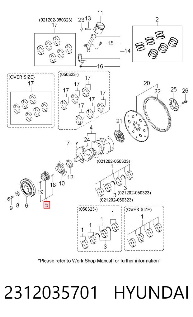 2312035701 Hyundai/Kia Engrenagem de cadeia da roda dentada de acionamento de cambota de motor