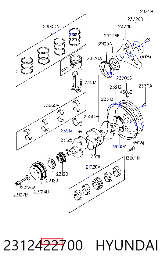  Polia de cambota Hyundai Accent I sedan (1994 - 2001) I