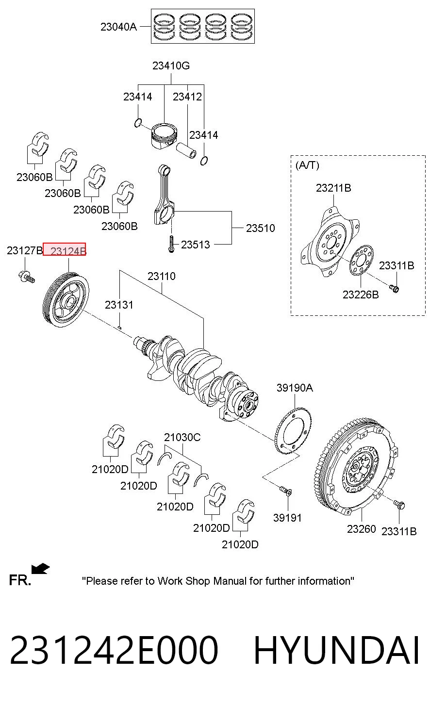 231242E000 Hyundai/Kia Polia de cambota
