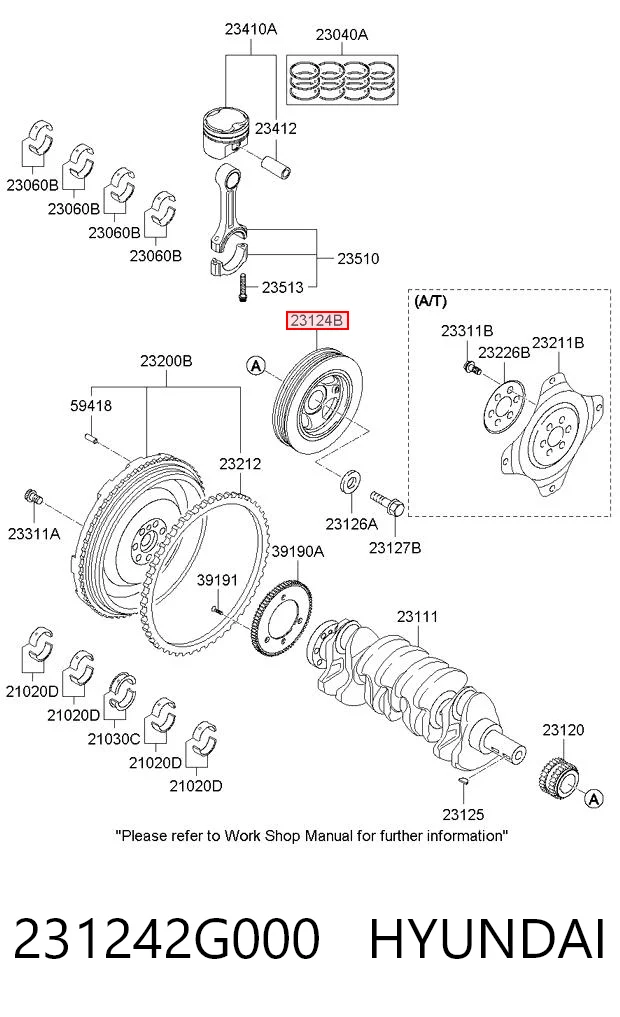 231242G000 Hyundai/Kia Polia de cambota