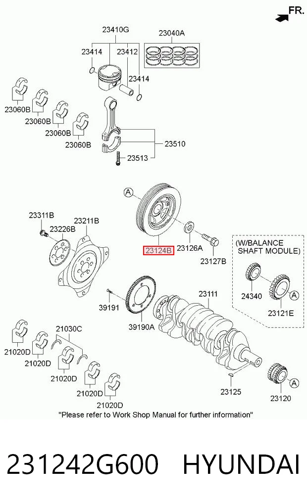 231242G600 Hyundai/Kia Polia de cambota
