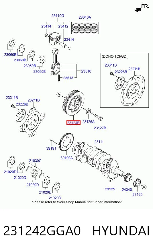 Polia de cambota para KIA Sorento III UM