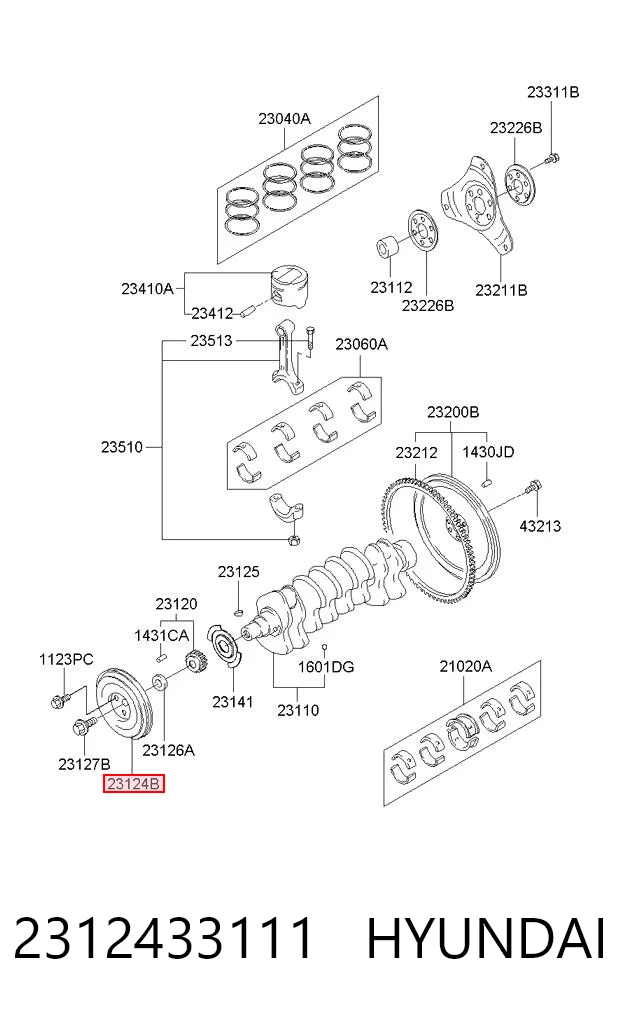 Polia de cambota para Hyundai Sonata Y-3