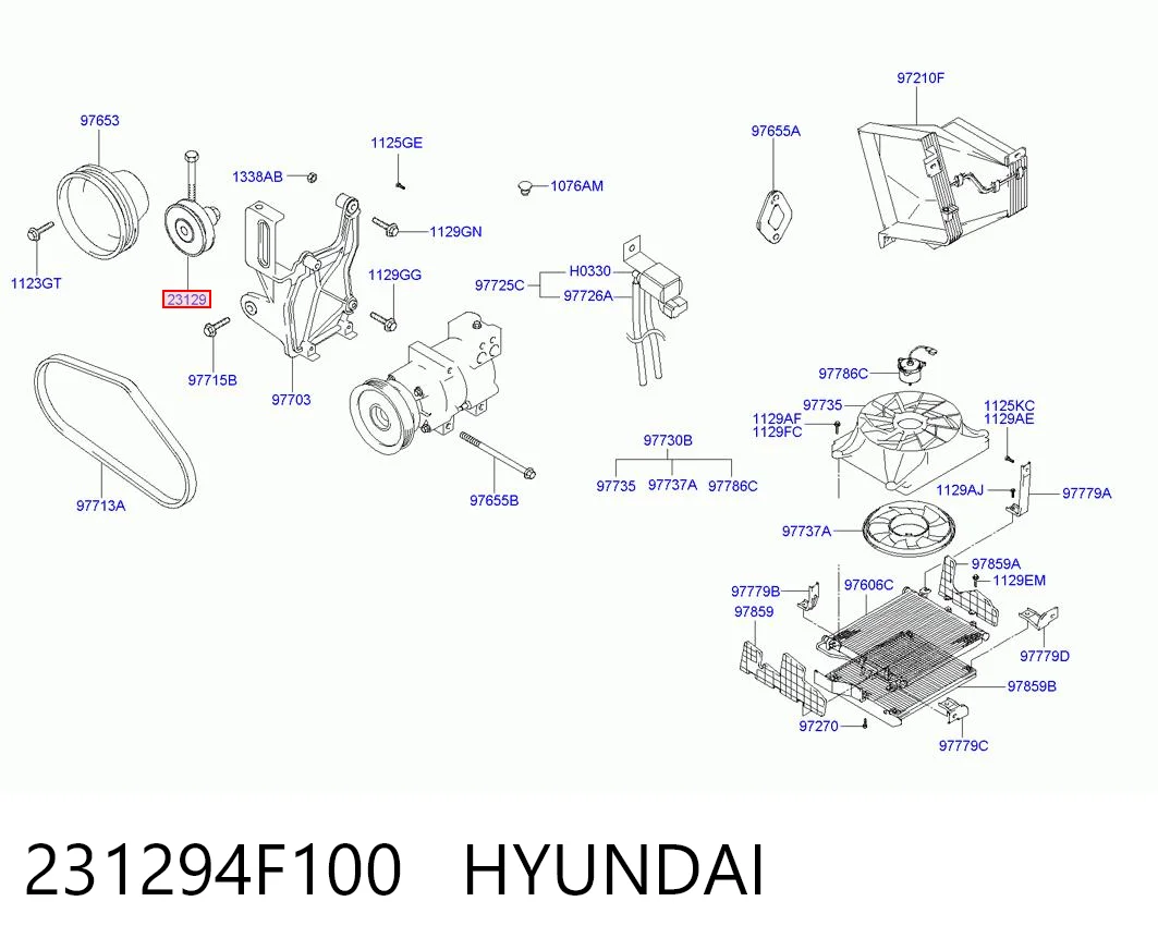Rolo de reguladora de tensão da correia do mecanismo de distribuição de gás para Hyundai H100  