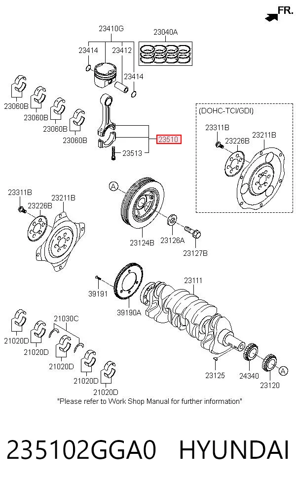 235102GGA0 Hyundai/Kia Biela de pistão de motor