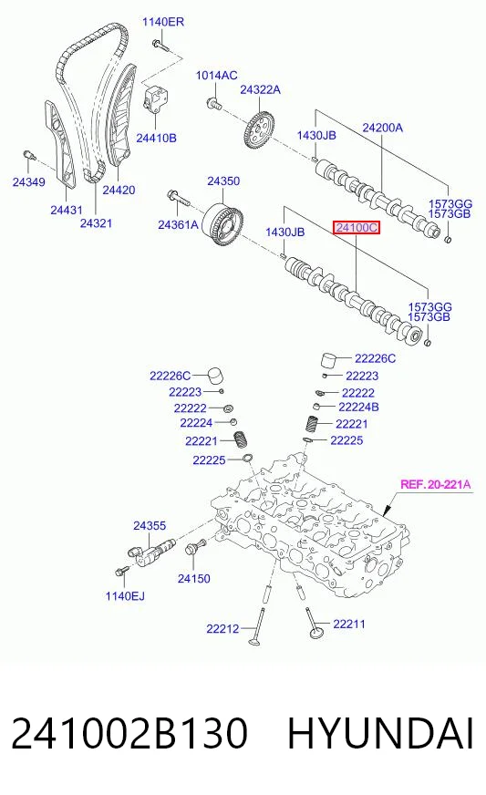  Árvore distribuidora de motor de admissão Hyundai Accent IV sedan (RB) (2010 - 2014) IV