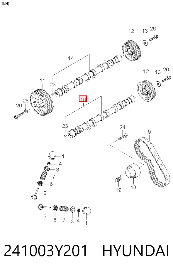 Árvore distribuidora de motor de admissão para KIA Carnival GQ