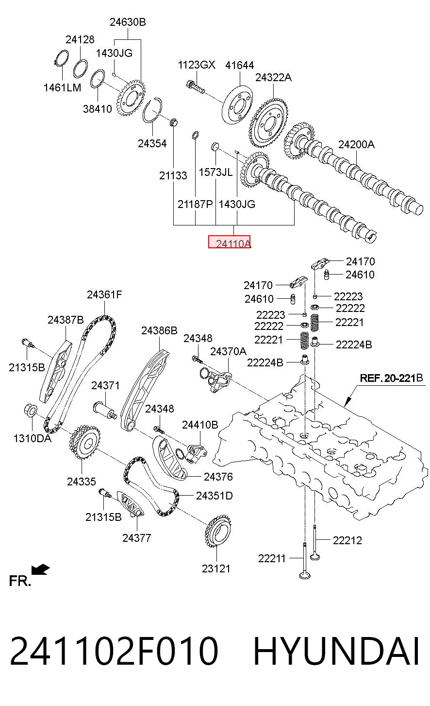 Árvore distribuidora de motor de admissão para KIA Sorento II XM