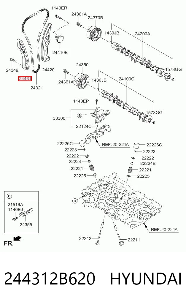 244312B620 Hyundai/Kia Amortecedor de cadeia do mecanismo de distribuição de gás