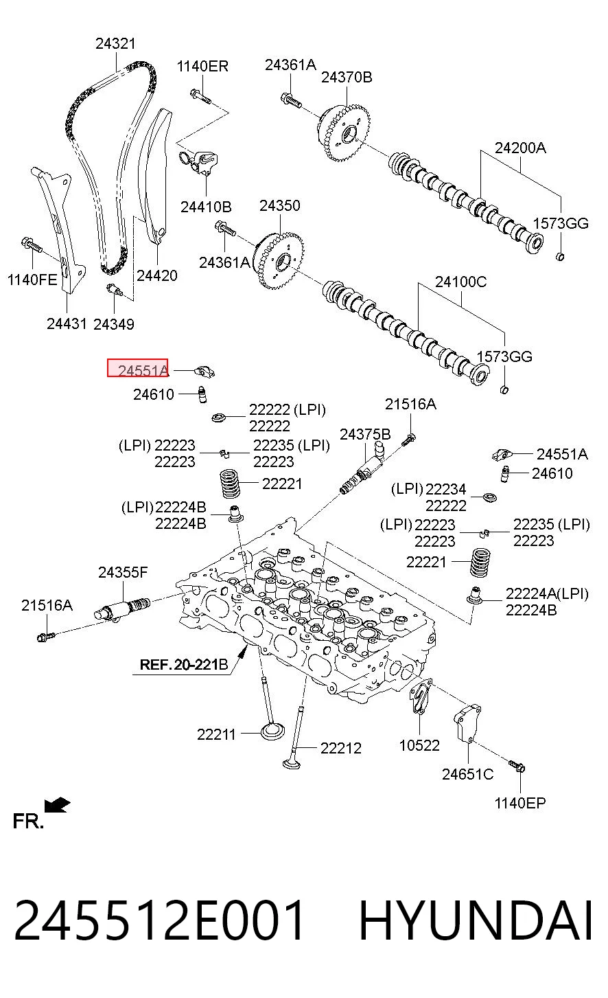 Balanceiro de válvula (balanceiro de válvulas) para Hyundai Elantra V MD