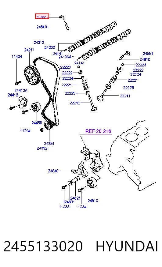 Balanceiro de válvula (balanceiro de válvulas) para Hyundai Sonata IV EU4