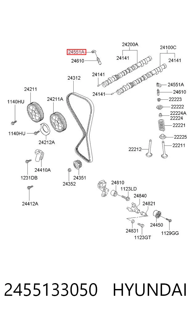 2455133050 Hyundai/Kia Balanceiro de válvula (balanceiro de válvulas)