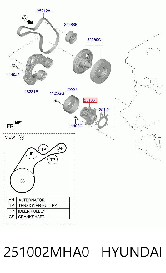Bomba de água (bomba) de esfriamento para Hyundai Tucson IV NX4E