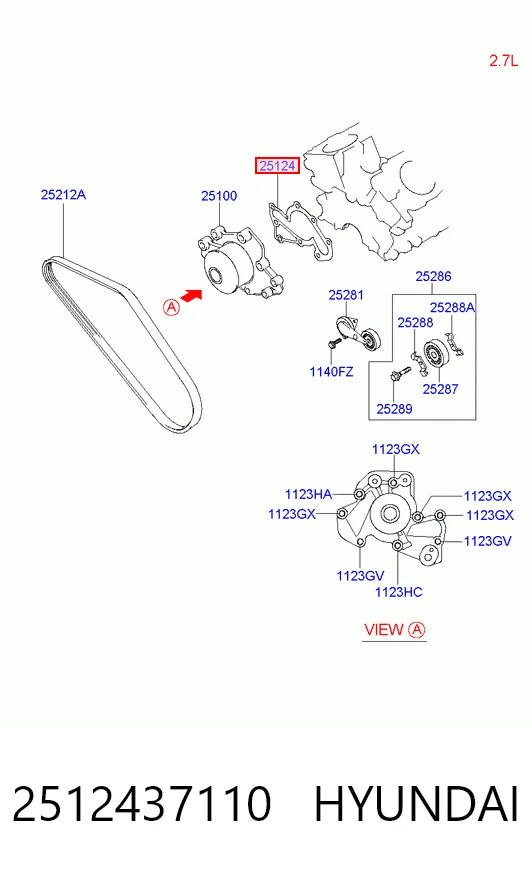 2512437110 Hyundai/Kia Vedante de bomba de água