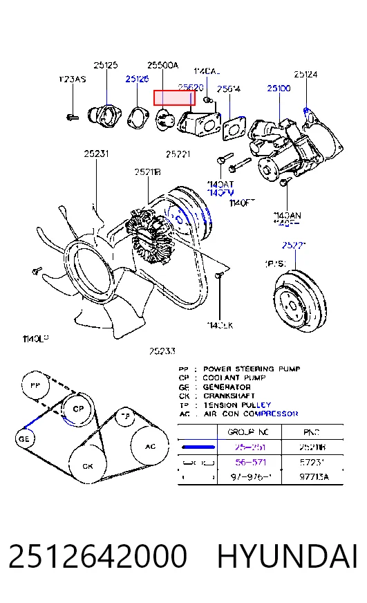 Vedante de termostato Hyundai Galloper  JK